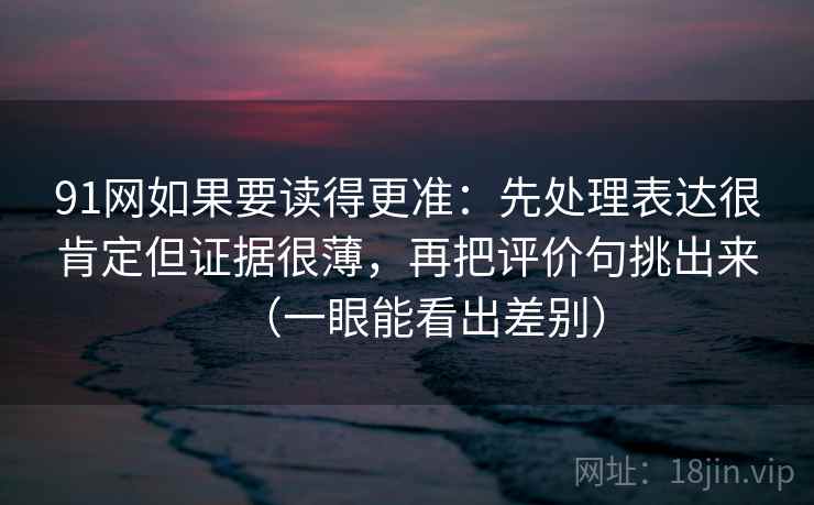 91网如果要读得更准：先处理表达很肯定但证据很薄，再把评价句挑出来（一眼能看出差别）
